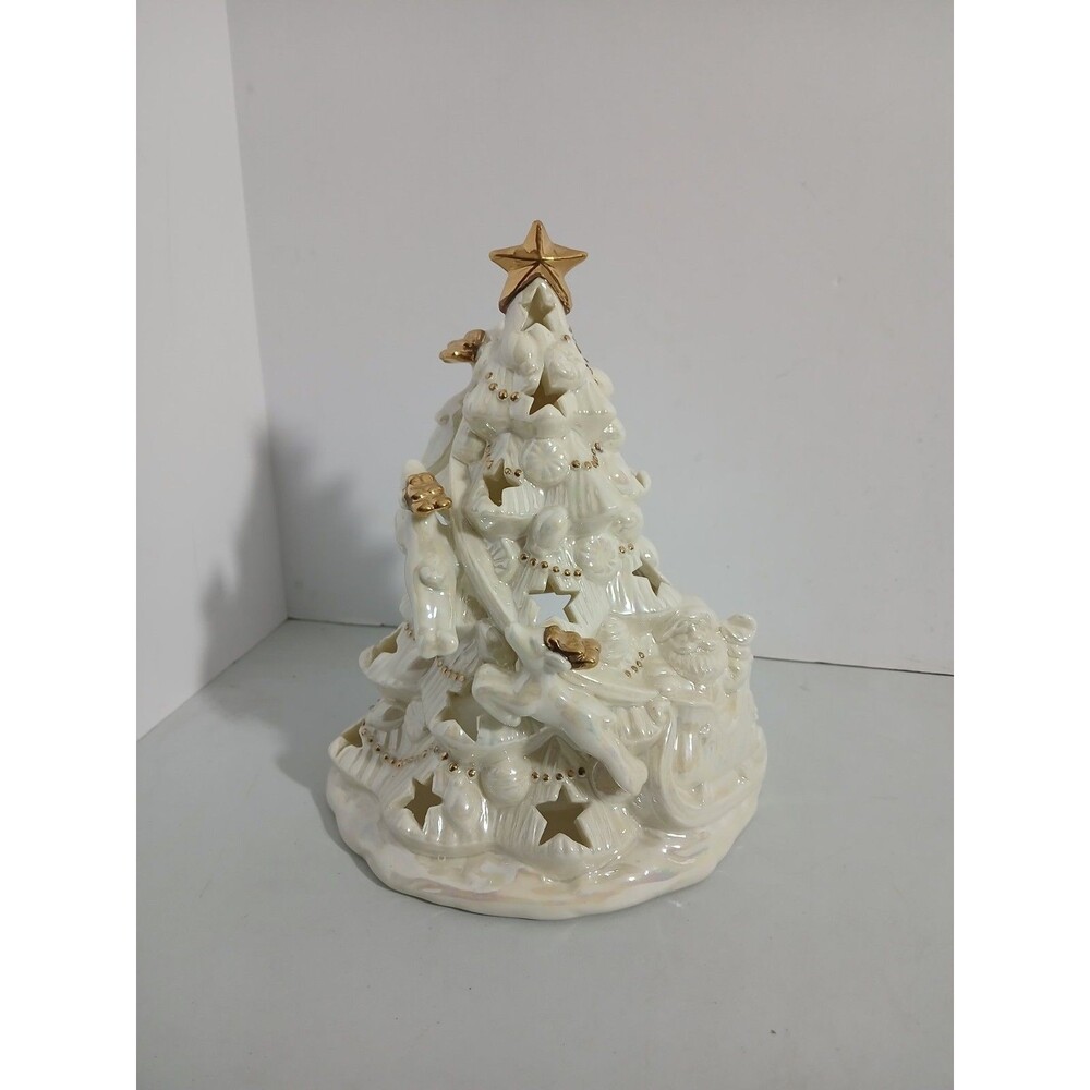 ​Vtg Target Trend Candle Run Tree‎ Lustre Santa Sleigh Reindeer Ceramic